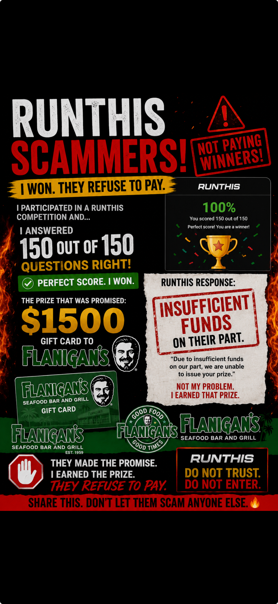 RunThis scammers poster made by the SoFla Ball Knowledge winner