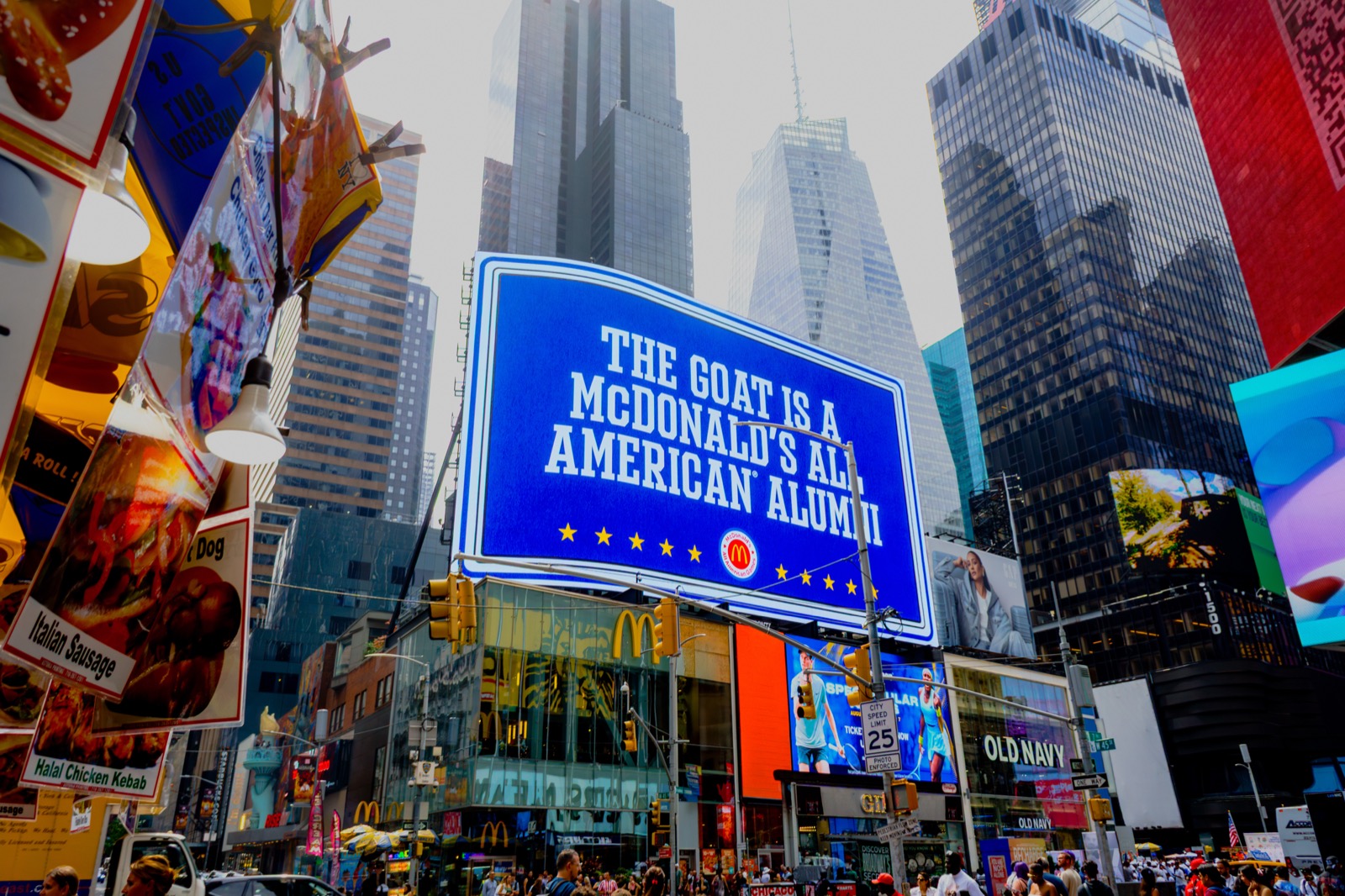 McDonald's Alumni Game billboard in Times Square