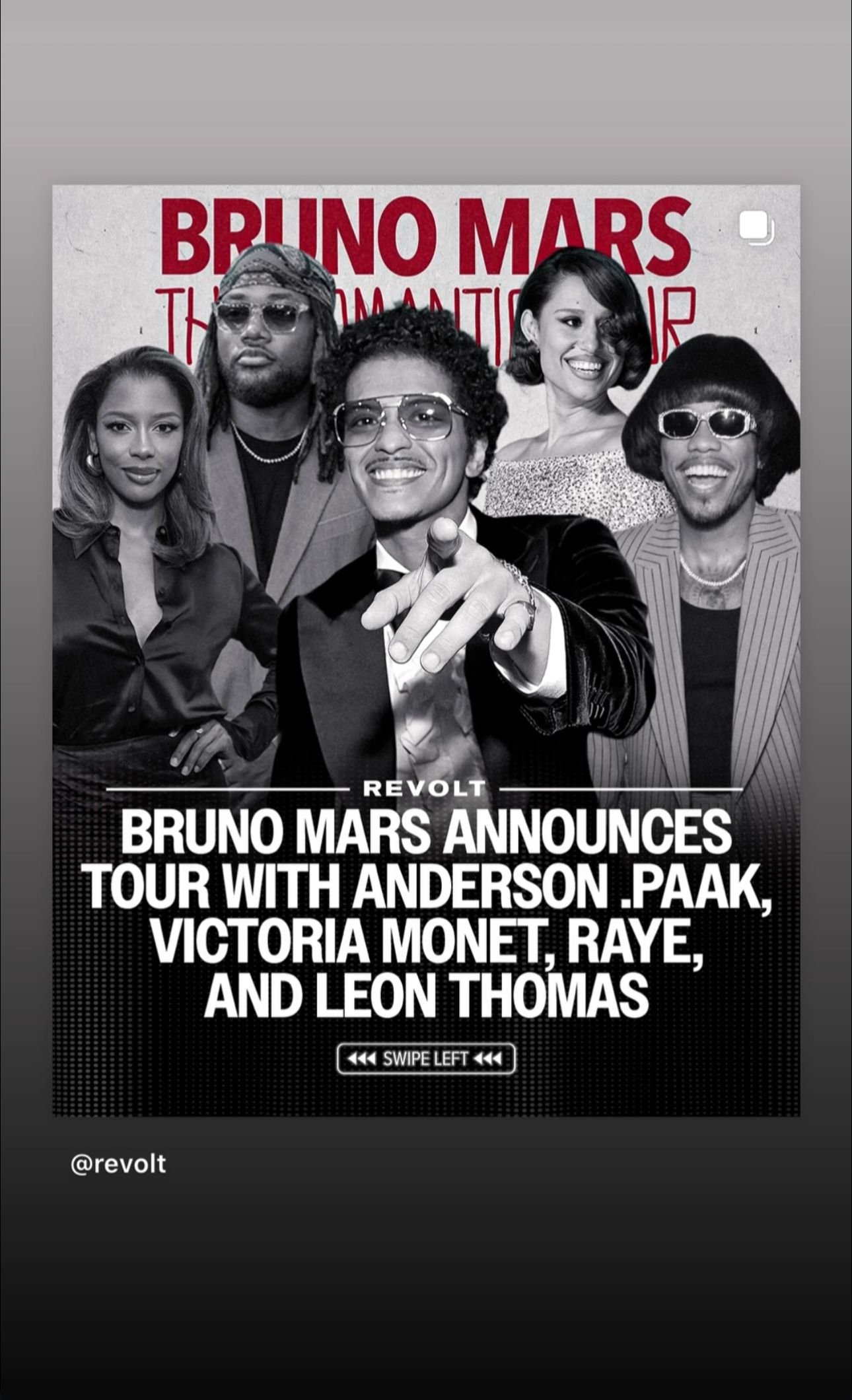 Bruno Mars sharing REVOLT content