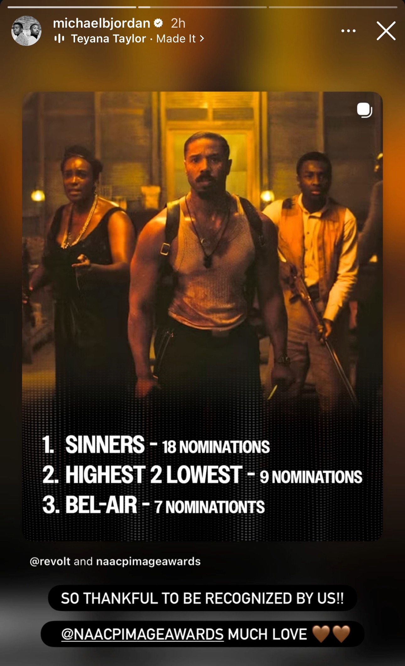 Michael B. Jordan sharing REVOLT content