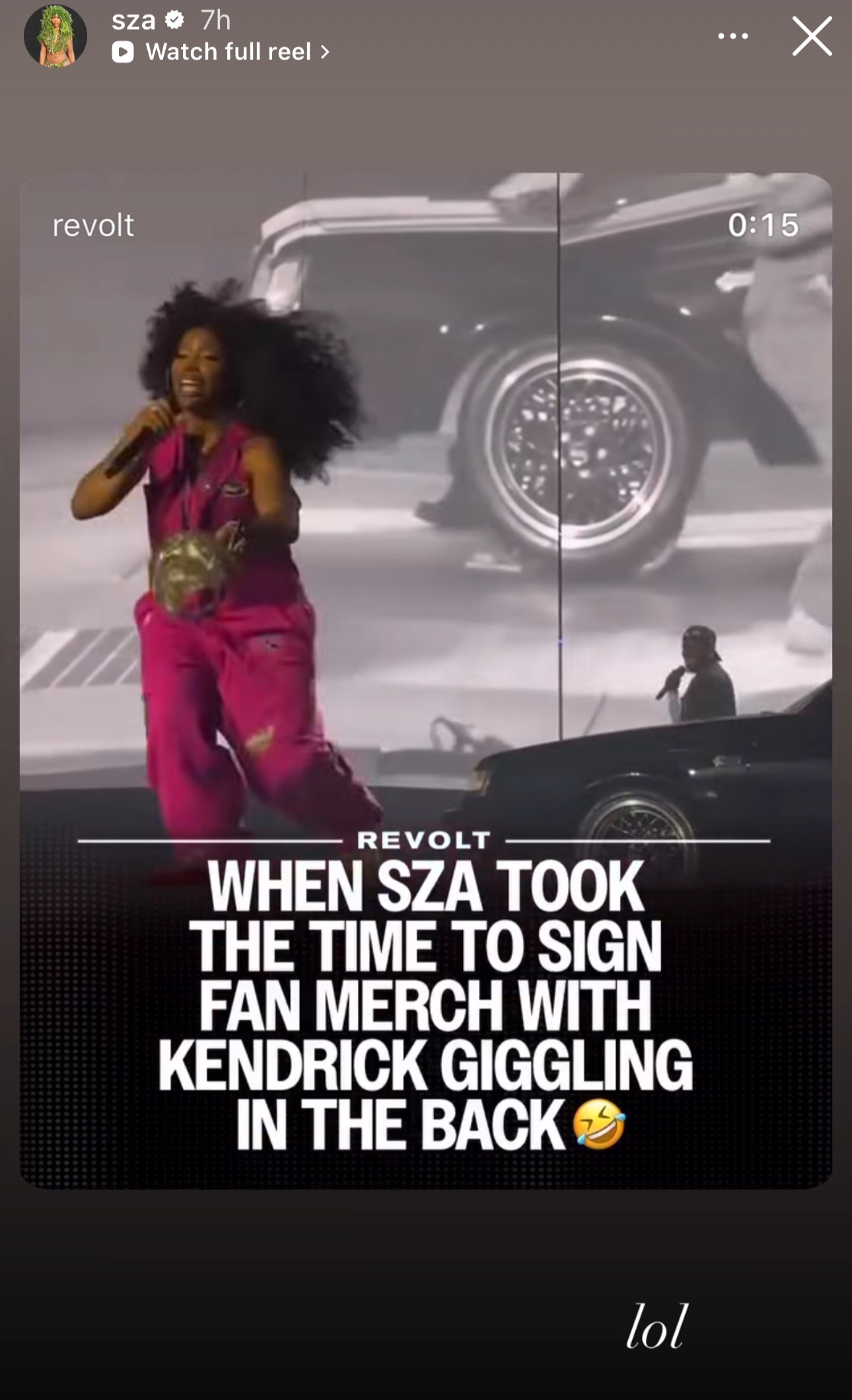 SZA sharing REVOLT content