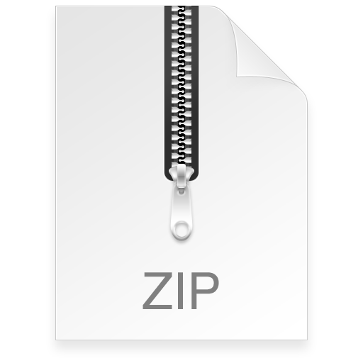 Standard .zip file icon with zipper